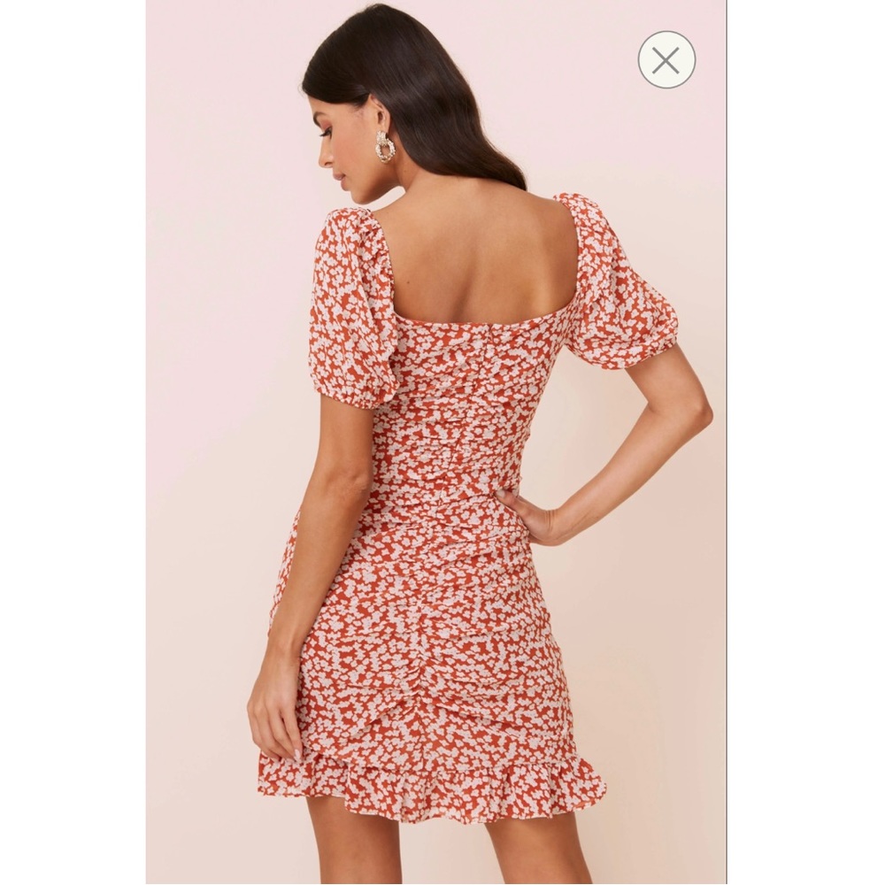 SHIRRED RUFFLE MINI DRESS - Picture 3 of 4